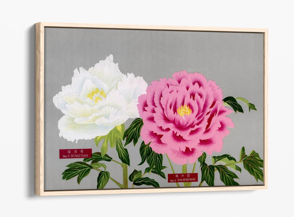 Vintage Canvas Wall Art – Pink White Flowers Art | Handmade Peonies Wall Decor