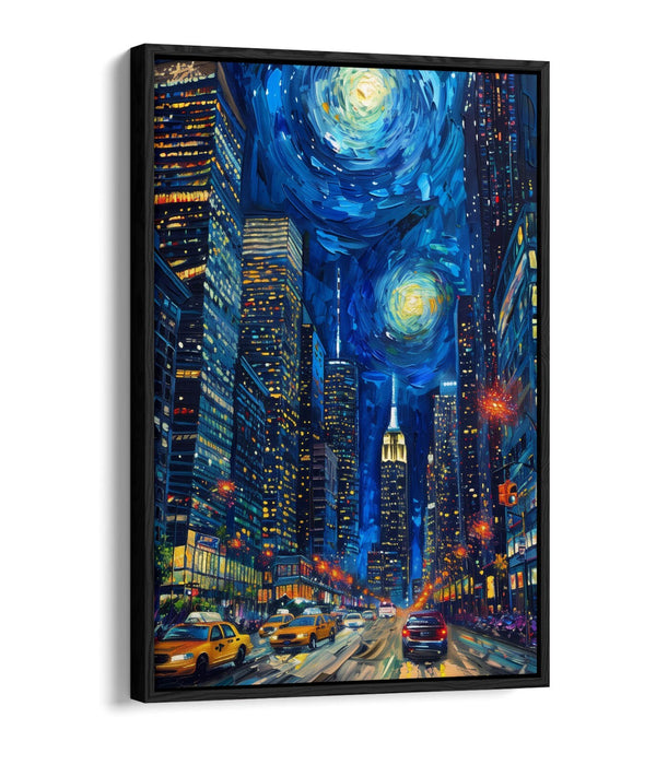 Float Effect Canvas New York Cityscape Art Print – Vibrant Wall Art with Premium Varnish Finish
