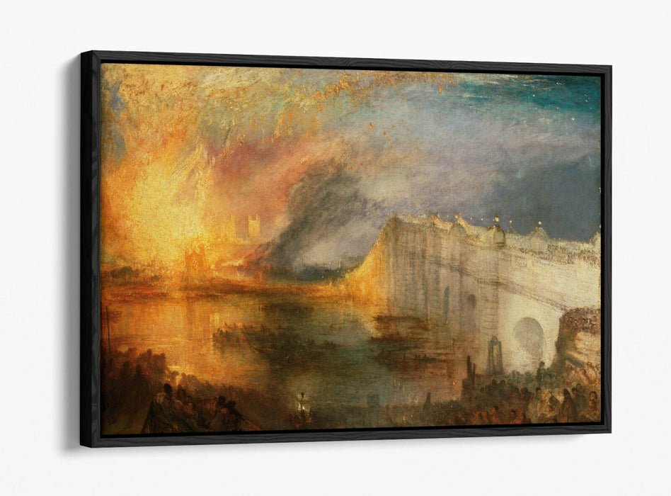 Canvas Wall Art – M W Turner Burning House of Commons Printed Canvas Art with Floating Frame