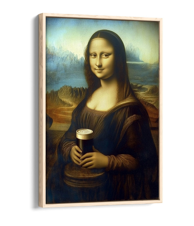 Canvas Wall Art – Mona Lisa Funny Float Effect Print on Premium Frame