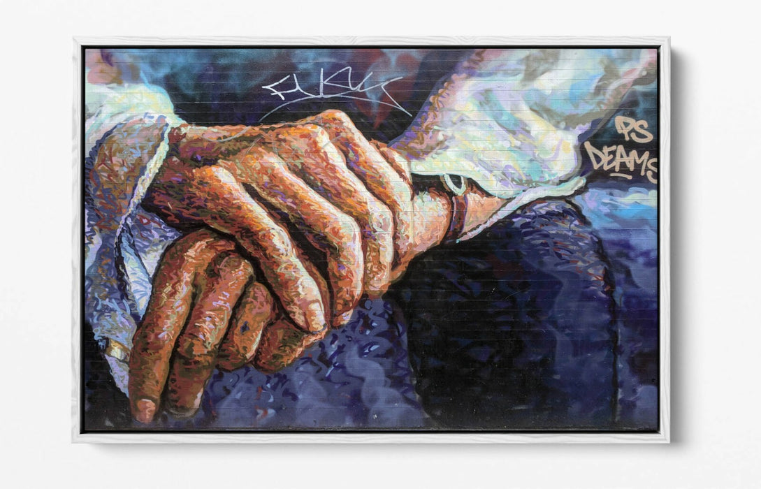 Float Effect Canvas Art - Banksy East London Graffiti Print | Premium Frame