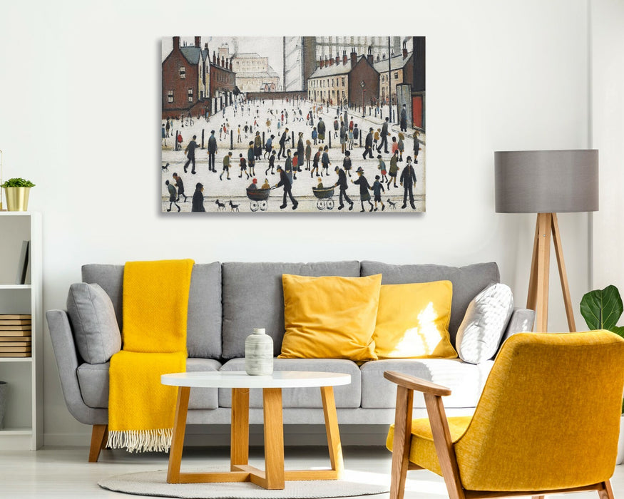 Winter in Pendlebury CANVAS WALL ART PRINT PICTURE PAINTING Ls Lowry style