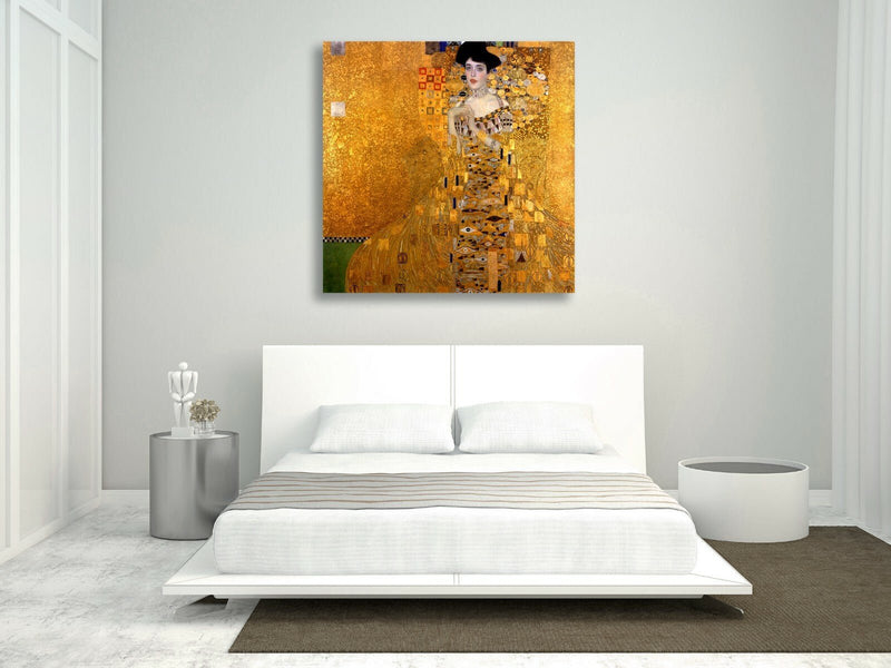 Canvas Wall Art Featuring Gustav Klimt Adele Bloch-Bauer Gold Canvas Decor - Premium Varnish Finish