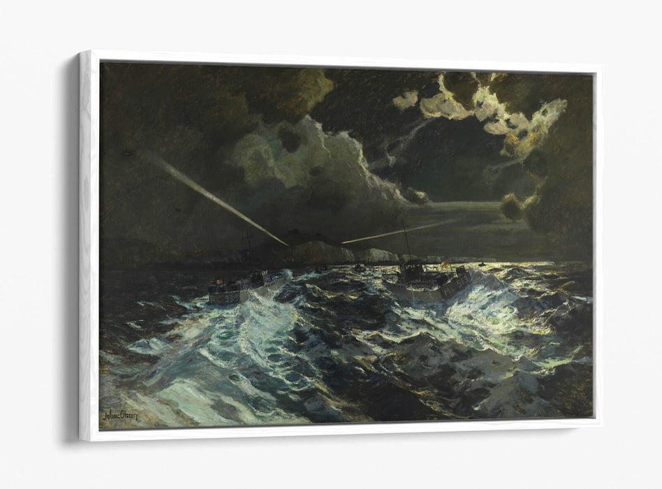 Canvas Wall Art Print - Custom Framed Julius Olsson The Night Patrol | Vibrant Float Effect