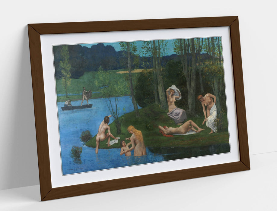 Framed Art Poster - Pierre Puvis De Chavannes Naked Women Print | Matte Paper