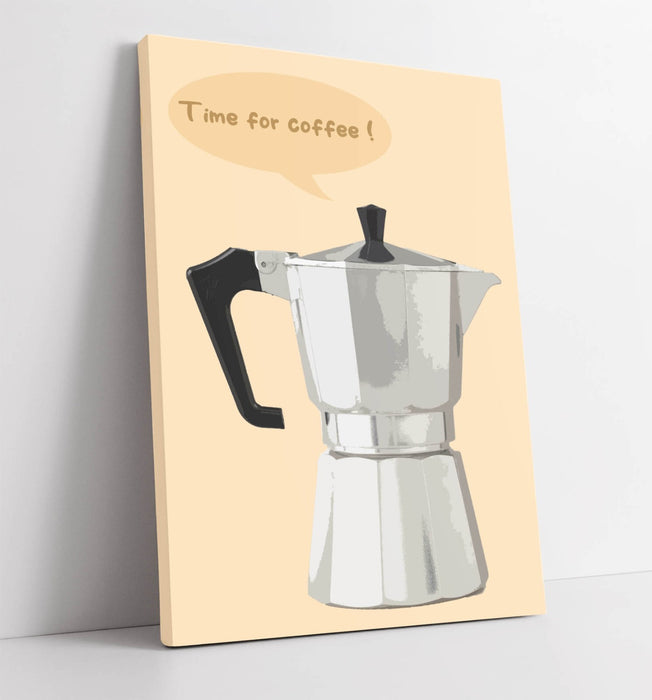Moka Pot Canvas - Handmade Coffee Quote Canvas Wall Art for Kitchen Decor