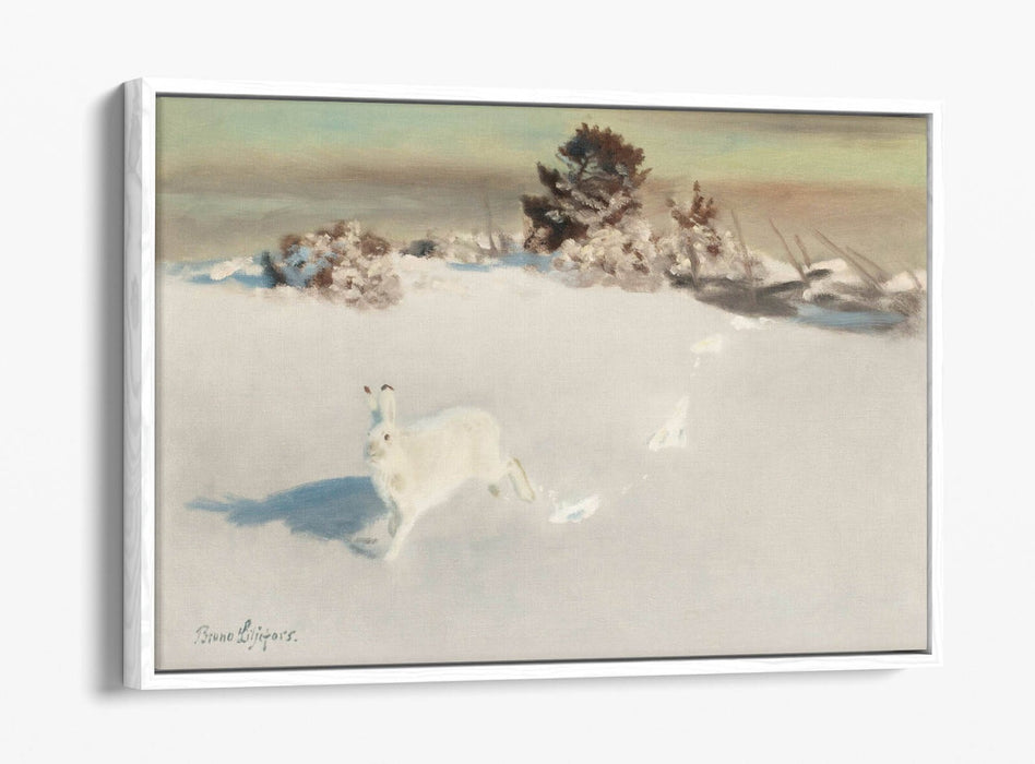 Canvas Wall Art - Winter Hare Artwork | Premium Float Effect Canvas Print