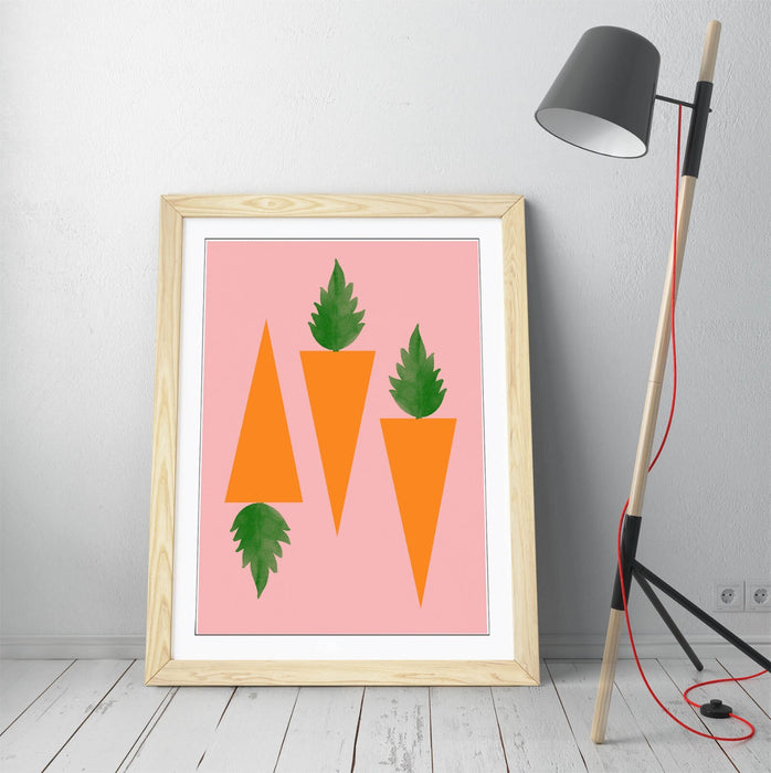 CARROTS TRENDY MINIMALIST KITCHEN -FRAMED WALL ART PICTURE PRINT ARTWORK