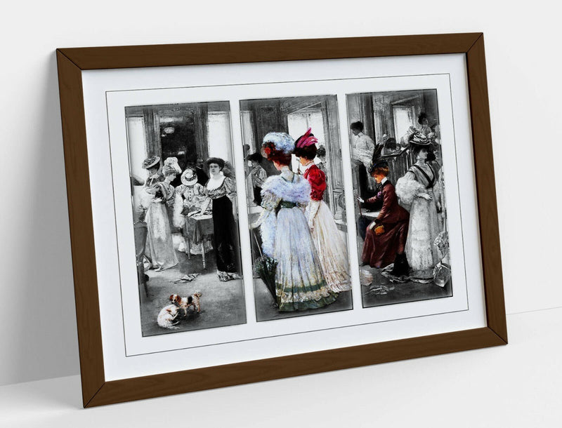 Vintage Victorian Poster – Handmade UK Framed Wall Art With Woodgrain Frame