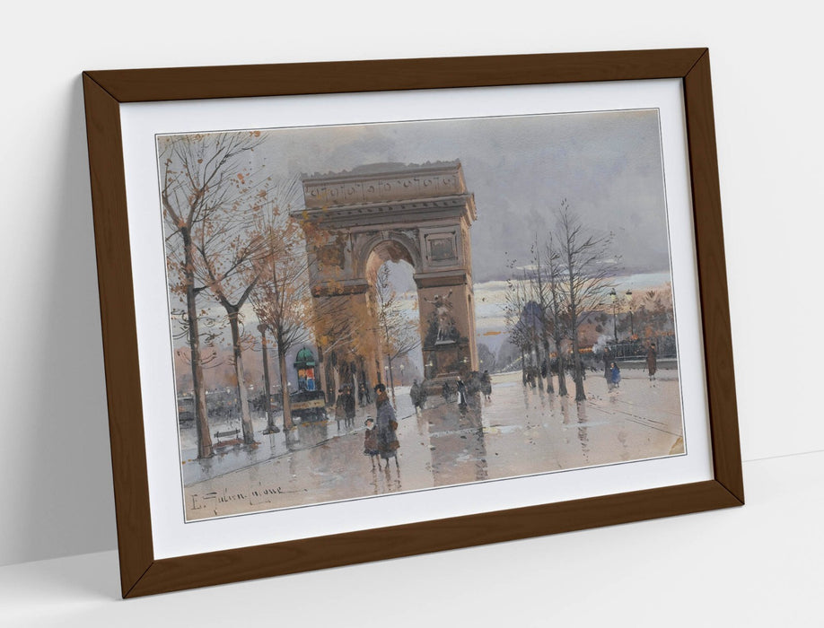 Framed Wall Art Poster - Eugene Galien-Laloue Paris Arc de Triomphe Print UK