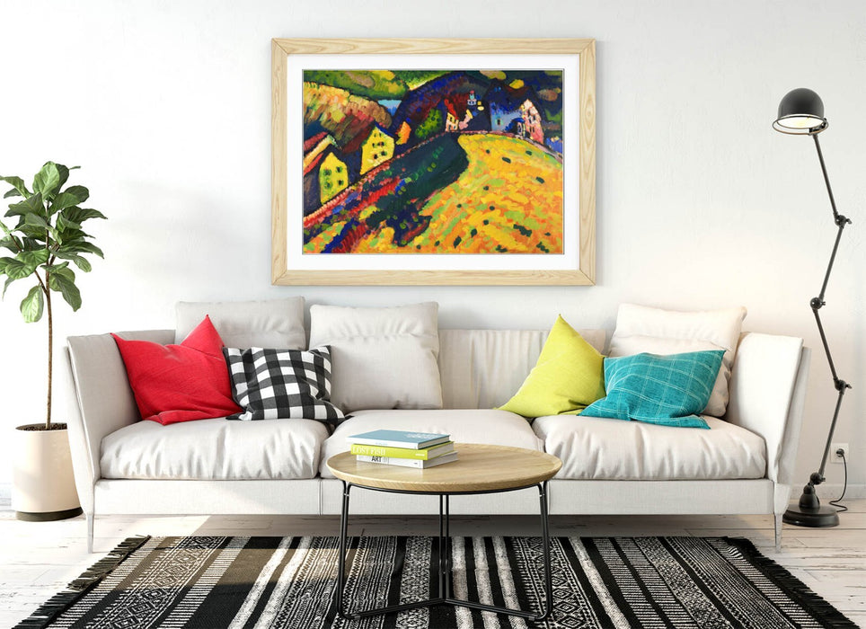 Framed Wall Art - Kandinsky Houses at Murnau Poster | Handmade UK Woodgrain Frame