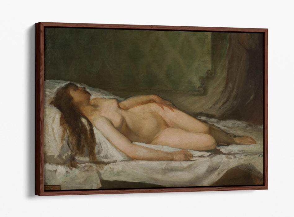 EDUARDO ROSALES, NAKED WOMAN SLEEPING -FLOAT EFFECT CANVAS WALL ART PRINT