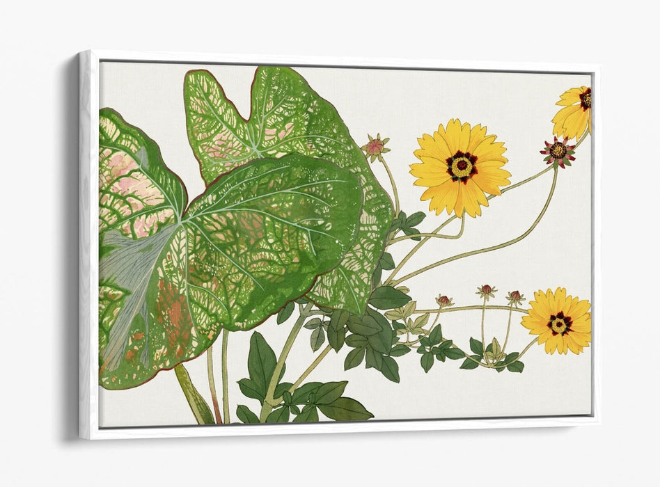 Float Effect Canvas Art - Handmade Botanical Canvas Wall Art With Premium Frame