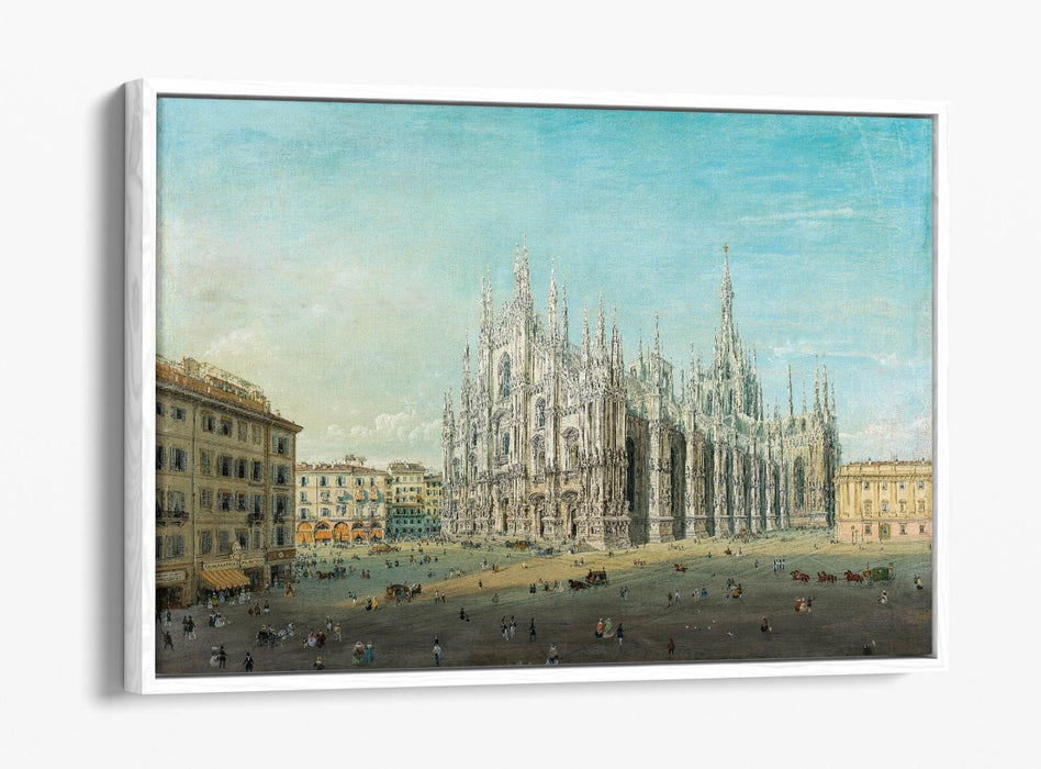 CARLO BOSSOLI, PIAZZA DEL DUOMO -FLOAT EFFECT CANVAS WALL ART PRINT