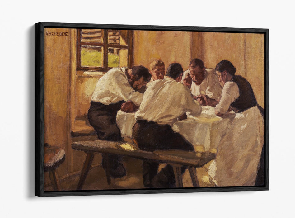 Float Effect Canvas Art - ALBIN EGGER-LIENZ Lunch | Handmade UK Canvas Wall Art