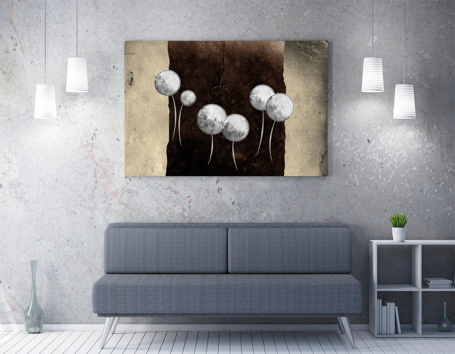 Abstract Dandelion Art - Framed Flower Print Canvas Wall Art for Bedroom Decor