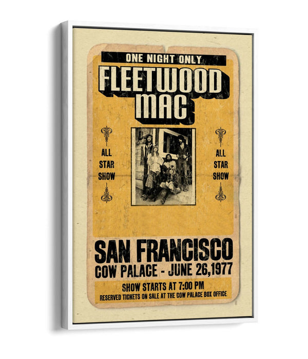 FLEETWOOD MAC VINTAGE MUSIC POSTER -FLOAT EFFECT CANVAS WALL ART PRINT