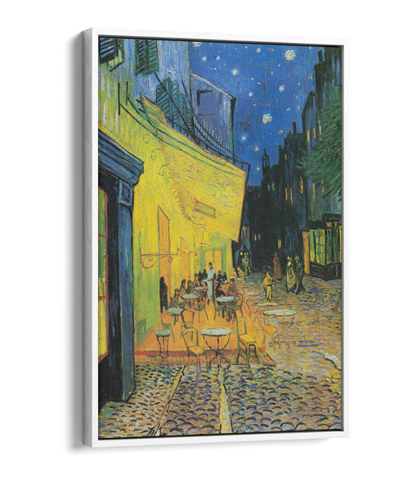 VAN GOGH CAFE TERRACE AT NIGHT -FLOAT EFFECT CANVAS WALL ART PIC PRINT- BLUE