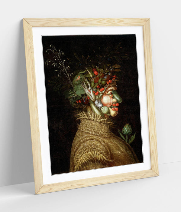 Framed Wall Art Poster - Giuseppe Acrimboldo Summer Portrait Print | Handmade UK