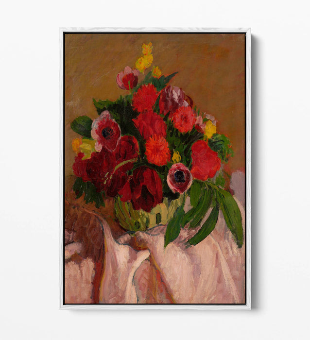 Float Effect Canvas Art - Mixed Flower Canvas Print on Custom Deep Frame