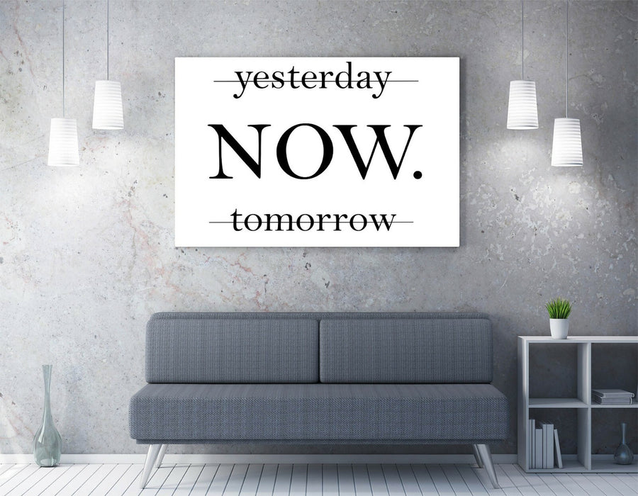 "NOW" MOTIVATIONAL INSPIRATIONAL SLOGAN QUOTE -CANVAS WALL ART PICTURE PRINT