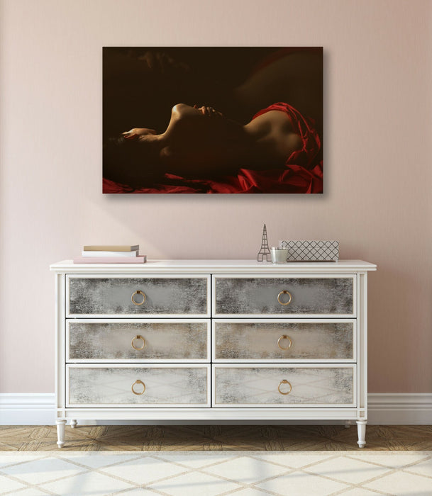 Canvas Wall Art - Framed Female Silhouette Nude Body Bedroom Decor Print