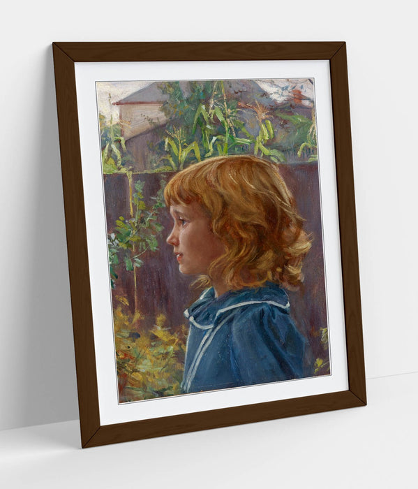 Framed Wall Art Poster - Otto Stark Portrait Young Girl Painting | Matte Finish Print