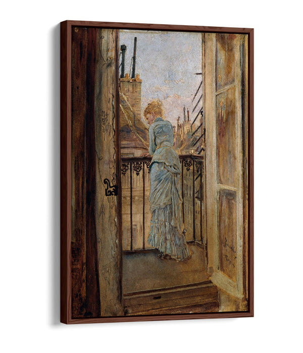 Canvas Wall Art - Anton Romako On The Balcony | Float Effect Premium Frame