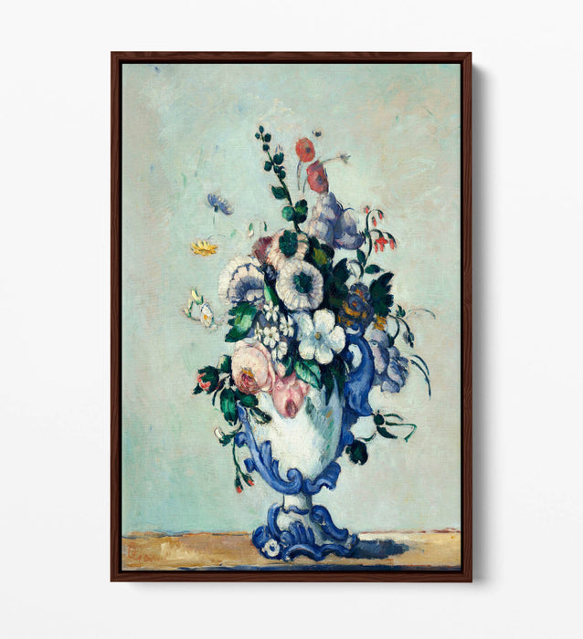 Float Effect Canvas Art – Rococo Vase Print by Paul Cezanne | Handmade UK