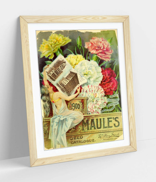 QUIRKY VINTAGE FLOWERS ADVERTISEMENT ART POSTER -FRAMED WALL ART PICTURE PRINT