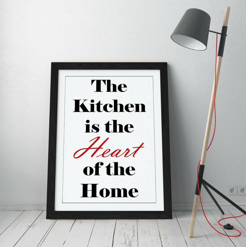 Framed Wall Art – Kitchen Wall Decor With Natural Wood Frame & Quote Print