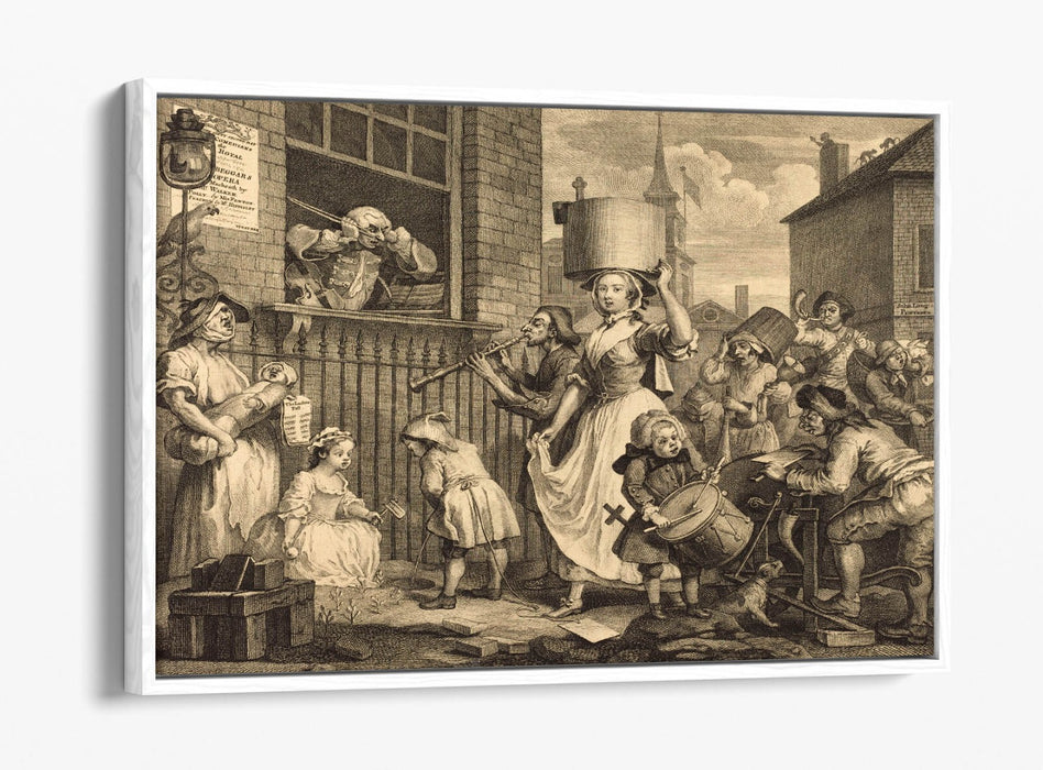 WILLIAM HOGARTH, THE ENRAGED MUSICIAN -FLOAT EFFECT CANVAS WALL ART PRINT