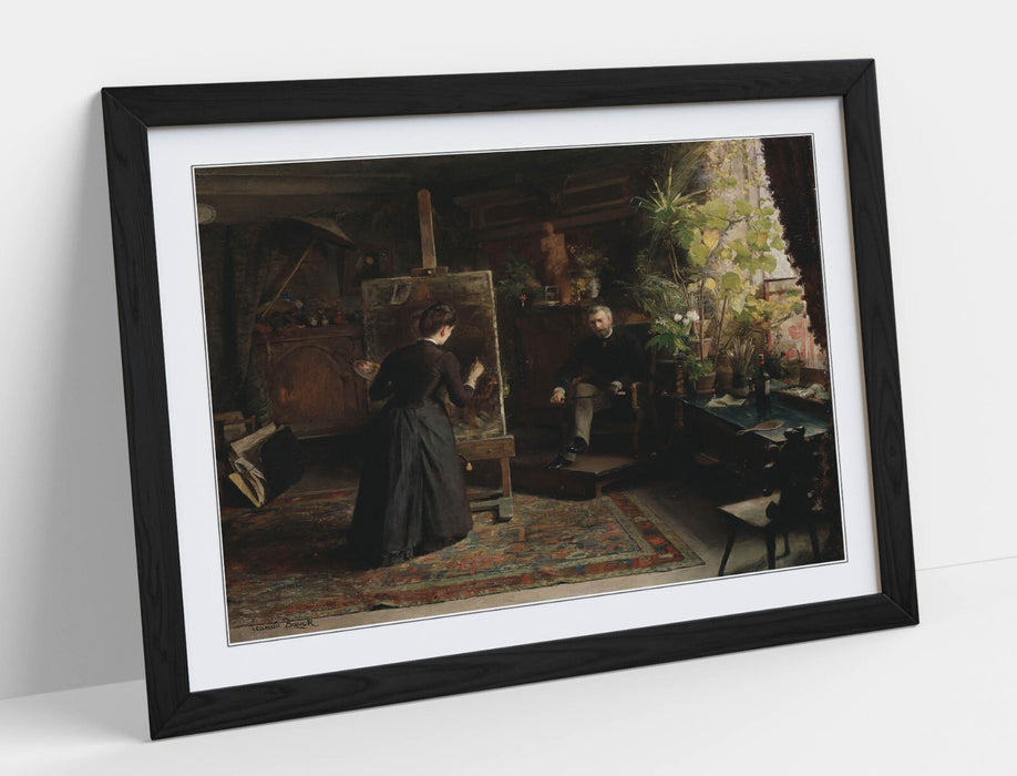 Framed Art Poster – Bertha Wegmann Portrait Painting Print | Handmade Wall Art