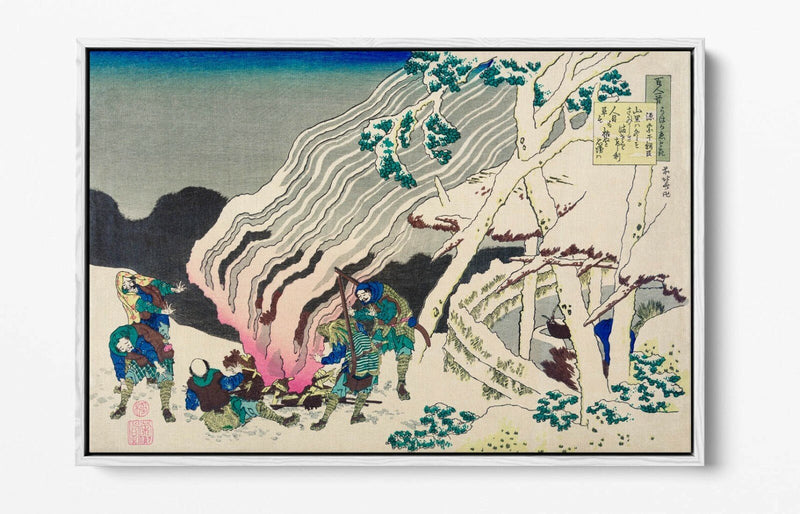 Canvas Wall Art - Hokusai Fire In The Snow | Premium Float Effect Frame Print