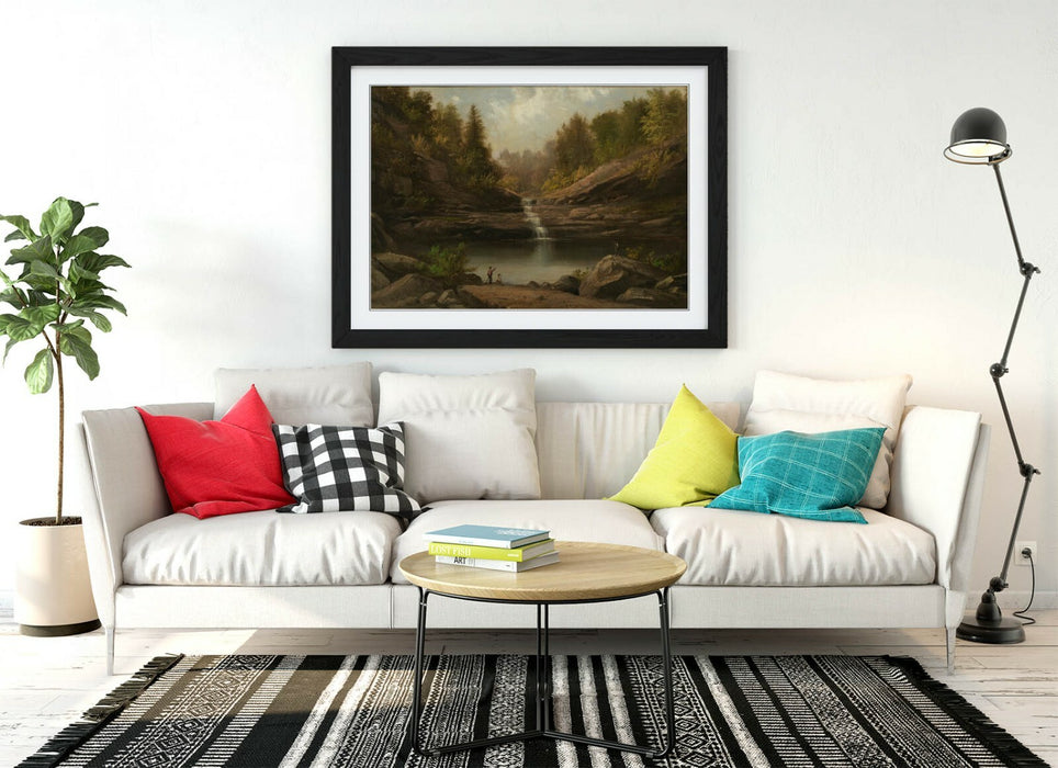 ROBERT S DUNCANSON, MOUNTAIN POOL -FRAMED WALL ART PICTURE PRINT