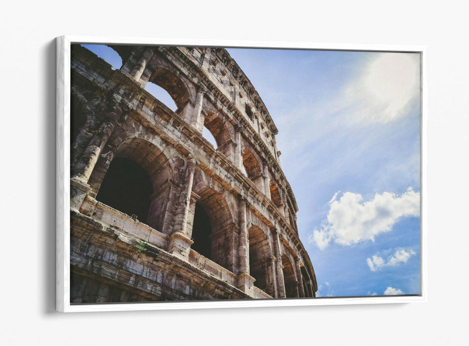 Canvas Wall Art - The Colosseum Float Effect Print | Handmade Beige Decor