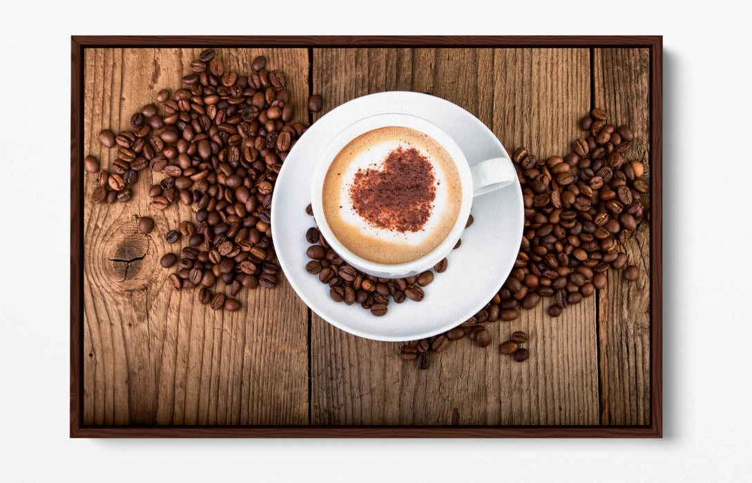 Canvas Wall Art - Coffee Cup Cafe Kitchen Decor | Float Effect Premium Print