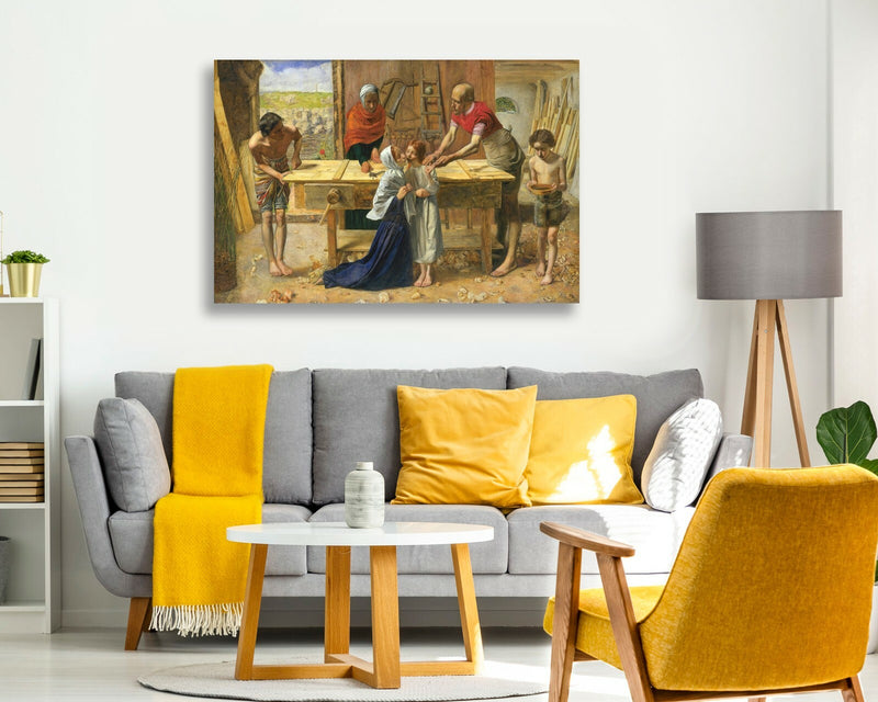 Canvas Wall Art – John Everett Millais Christ House Painting on Archival Grade Canvas