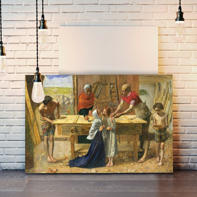 Canvas Wall Art – John Everett Millais Christ House Painting on Archival Grade Canvas