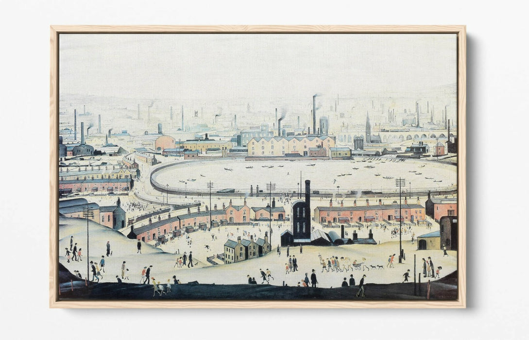 LS LOWRY THE POND -FLOAT EFFECT CANVAS WALL ART PIC PRINT- GREY