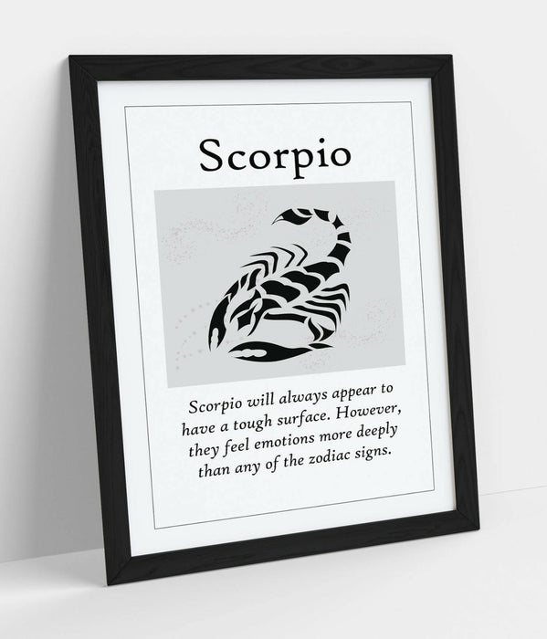 SCORPIO STAR SIGN ZODIAC ASTOLOGY QUOTE SLOGAN -FRAMED WALL ART PICTURE PRINT