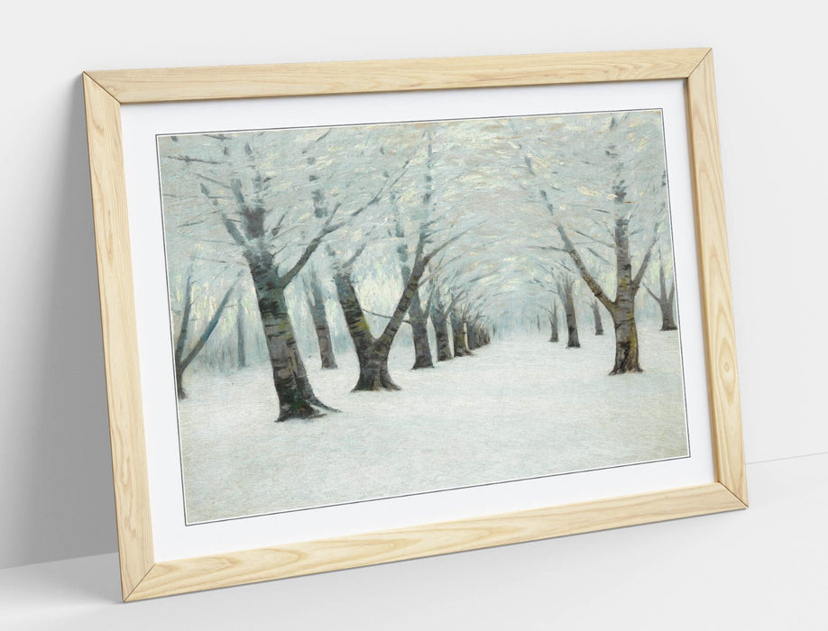 Framed Art Poster - Tunnel Of Trees Print On Matte Paper With Natural Wood Frame