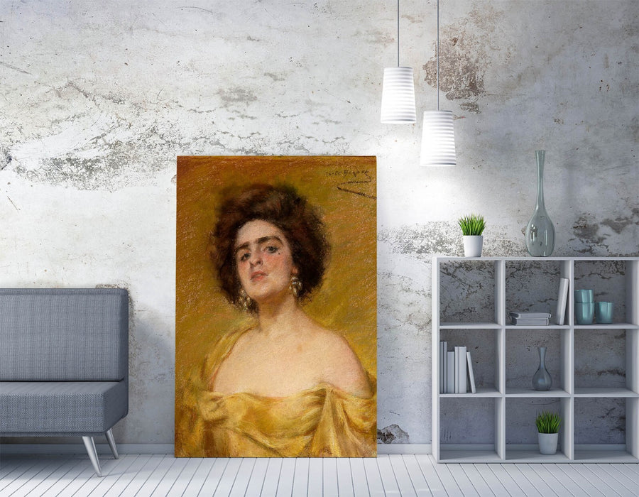 Canvas Wall Art - Alice Pike Barney Laura in Yellow | Premium Handmade Print