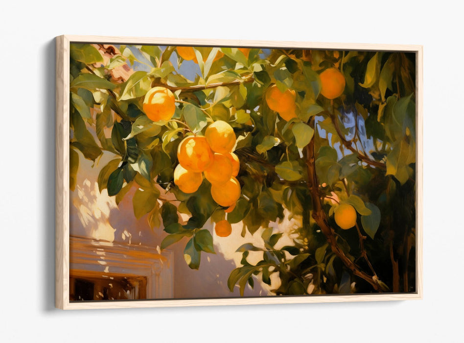 Orange Tree Canvas - Premium Float Effect Wall Art With Vibrant Sunlight Print