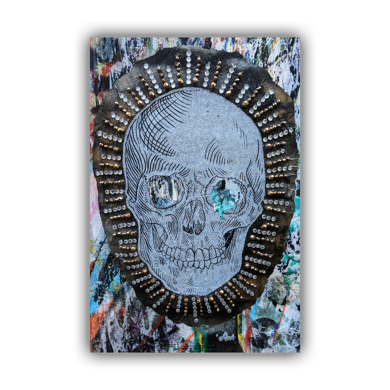 Skull Graffiti Canvas - London Street Art Print | Premium Varnish Finish, Ready To Hang