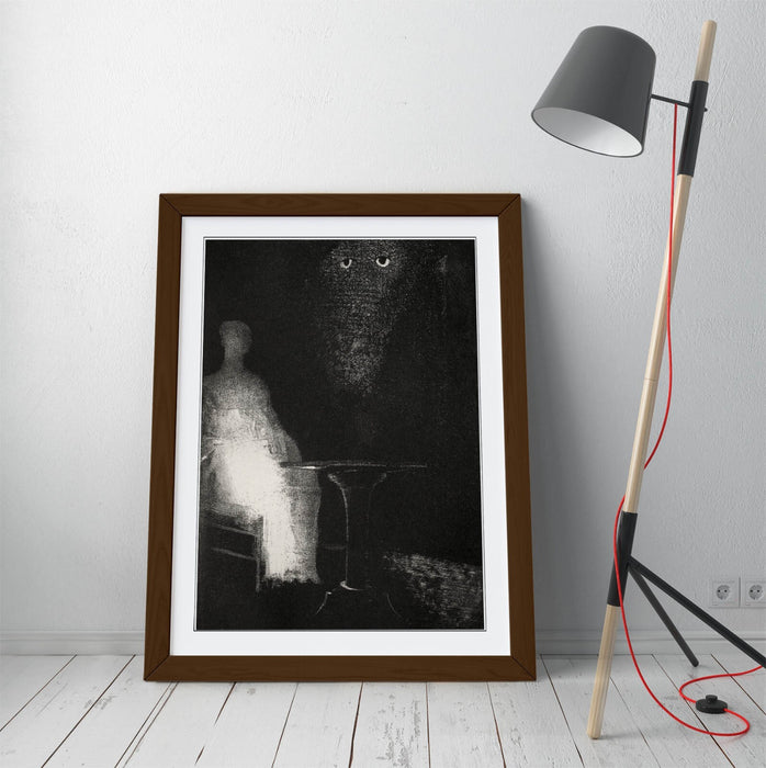 Framed Wall Art - Odilon Redon Haunted House Painting | UK Handmade Wood Grain Frame