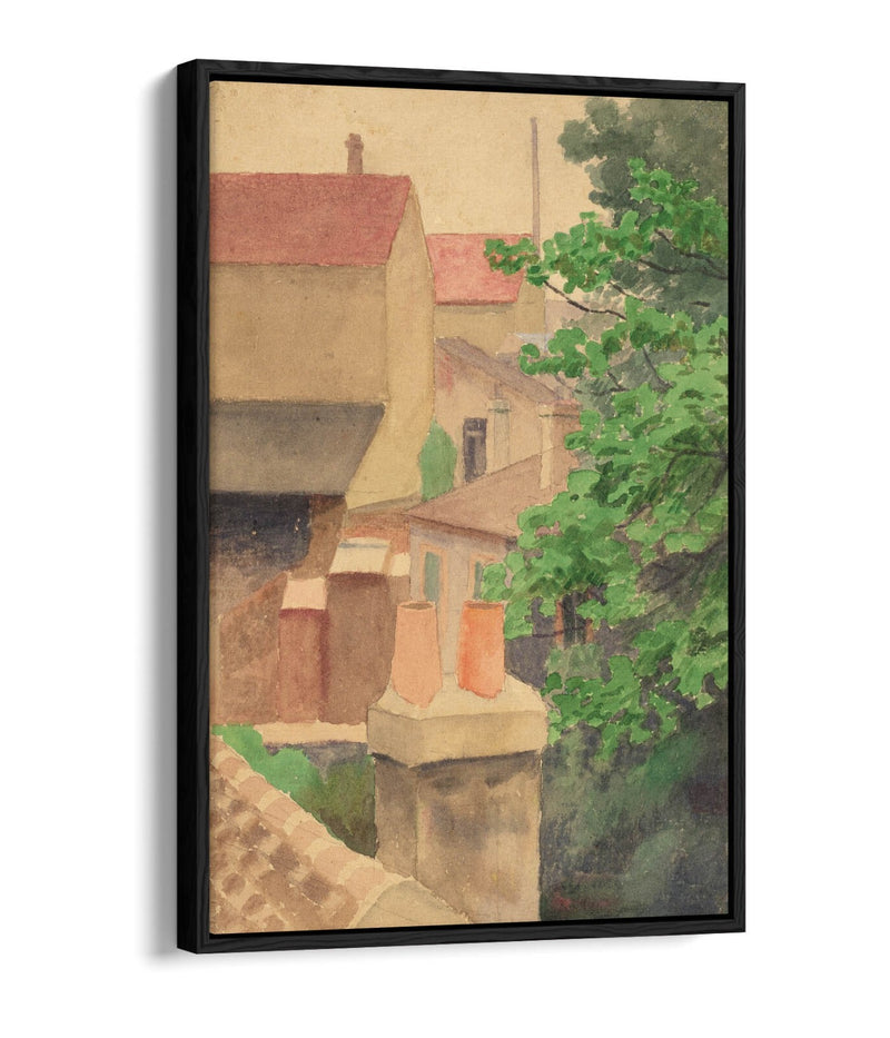 Canvas Wall Art - Thomas Anshutz Rooftops Float Effect Print on MDF Frame