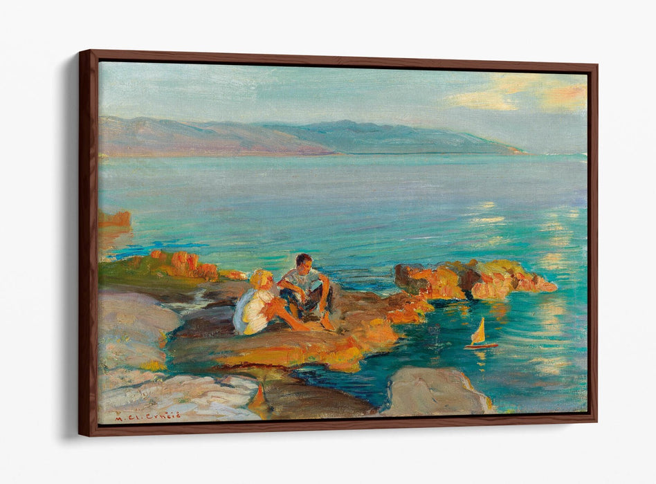 Canvas Wall Art Print - Children Beach Art With Float Effect On Premium MDF Frame