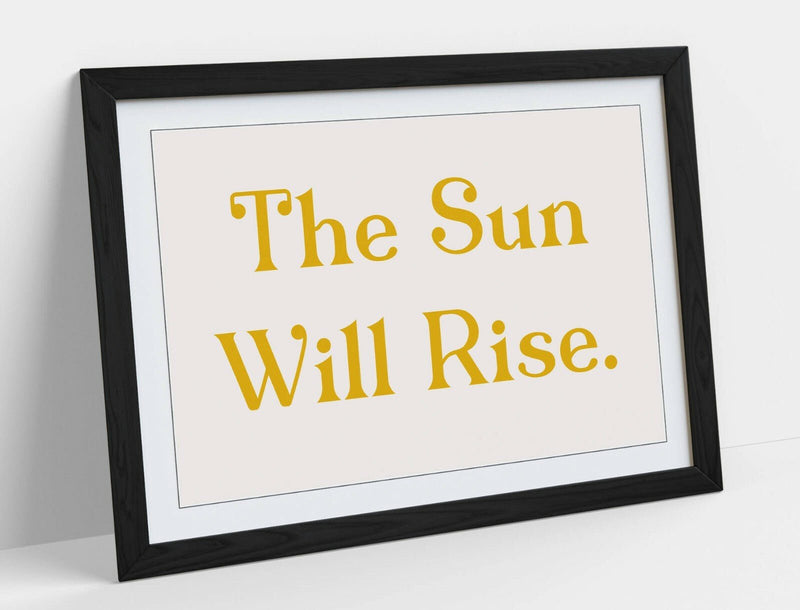 Framed Wall Art - Positive Bedroom Quote With Woodgrain Frame Finish & Ready To Hang