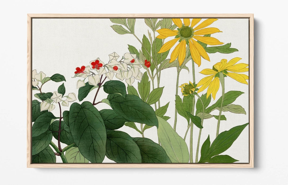 KONAN TANIGAMI, CLERODENDRUM & RUDBECKIA -FLOAT EFFECT CANVAS WALL ART PRINT
